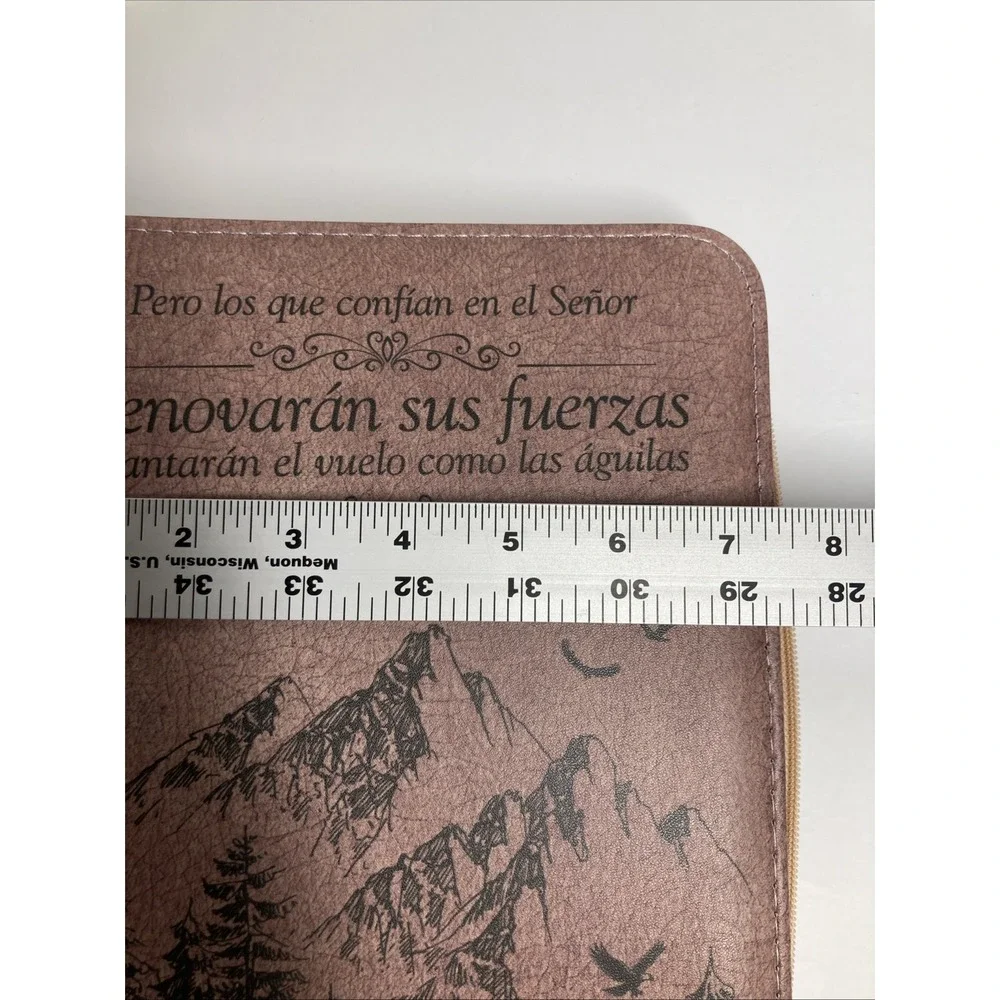 Spanish Bible Cover Bag Faux Leather 7x10 inch Isaiah 40:31 en Espanol